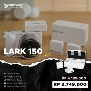 Hollyland Lark 150 Clipon Wireless Microphone System Original - Putih